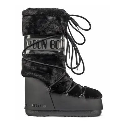 Dámske vysoké zimné topánky MOON BOOT ICON FAUX FUR, 001 black