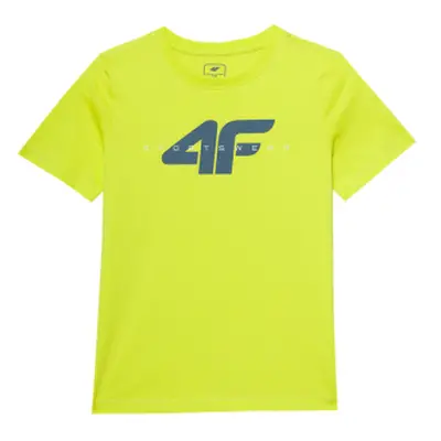 Fiú rövid ujjú póló 4F JUNIOR TSHIRT-4FJWSS24TTSHM1113-72N-LEMON NEON