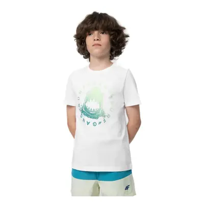 Fiú rövid ujjú póló 4F JUNIOR TSHIRT M283-10S-WHITE