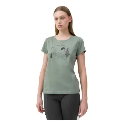 Női rövid ujjú turista póló 4F TSHIRT F273-42S-LIGHT GREEN