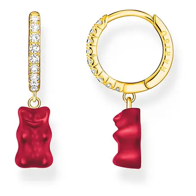 Thomas Sabo x HARIBO aranyozott piros gumimaci fél pár karika női fülbevaló - CR726-414-10