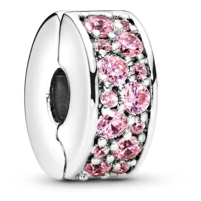 Pandora Moments Rózsaszín pavé ezüst klip charm - 791817PCZ