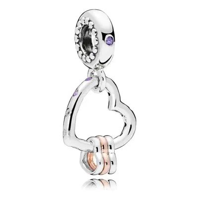 Pandora Moments Hangsúlyos szívek rozé arany charm - 787247NLCMX