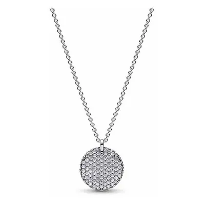 Pandora Timeless Pavé kerek medálos ezüst nyaklánc - 392632C01-45