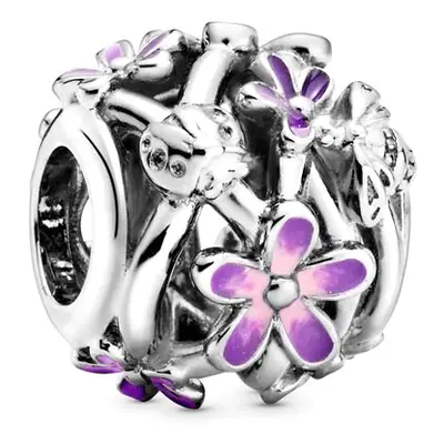 Pandora Moments Áttört lila százszorszép ezüst charm - 798772C02