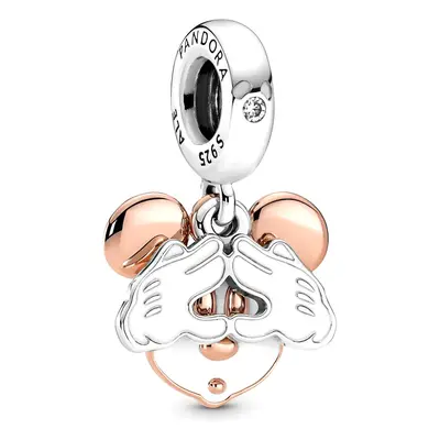 Pandora Moments Disney Mickey egér dupla függő rozé arany és ezüst charm - 780112C01