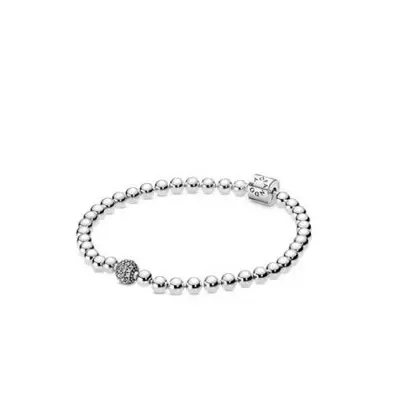 Pandora Gyöngy és pavé ezüst karkötő - 598342CZ-19