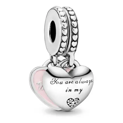 Pandora Moments Anya és lánya szívek ezüst charm - 792072EN40