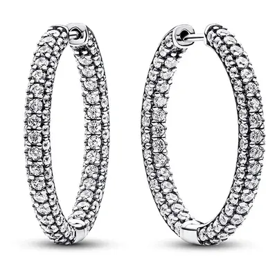 Pandora Timeless Pavé egysoros karika ezüst színű fülbevaló - 293016C01