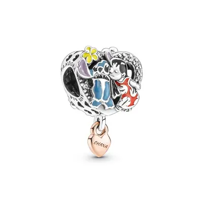 Pandora Moments Disney Ohana Lilo és Stitch ihlette ezüst és rosé charm - 781682C01