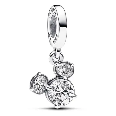 Pandora Disney Mickey egér szikrázó fej sziluett függő ezüst charm - 793031C01