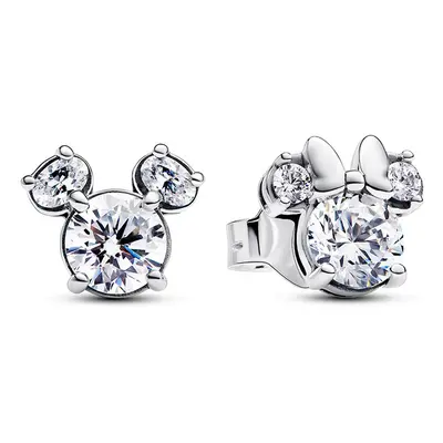 Pandora Disney Mickey egér és Minnie egér szikrázó gombfülbevaló - 293219C01