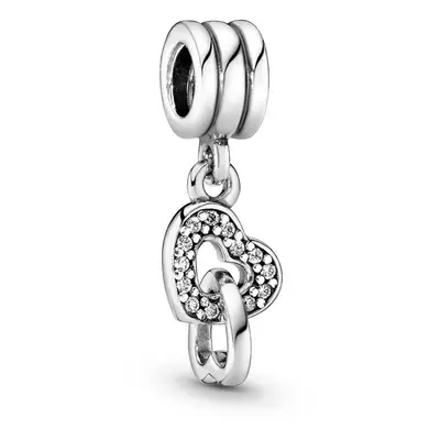 Pandora Moments Egymásba kapcsolt szívek ezüst függő charm - 791242CZ