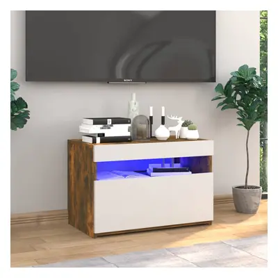 Füstös tölgyszínű tv-szekrény led-világítással 60x35x40 cm