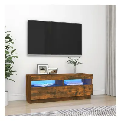 Füstös tölgyszínű tv-szekrény led-világítással 100 x 35 x 40 cm