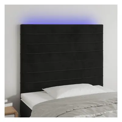 Fekete bársony led-es fejtámla 100x5x118/128 cm