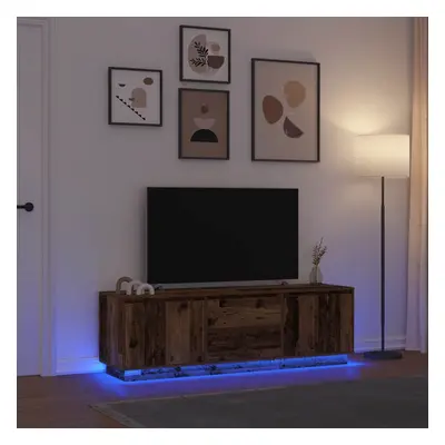 Antik fa színű tv-szekrény led-lámpákkal 160,5x41x50 cm