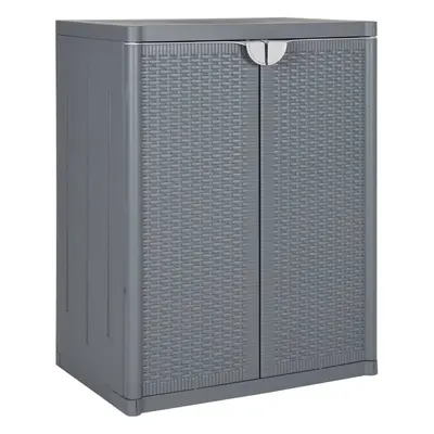 Szürke pp rattan kerti tárolószekrény 65 x 45 x 88 cm