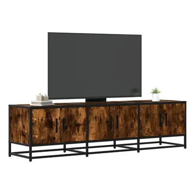 Füstös tölgy színű szerelt fa és fém tv-szekrény 150x35x41 cm