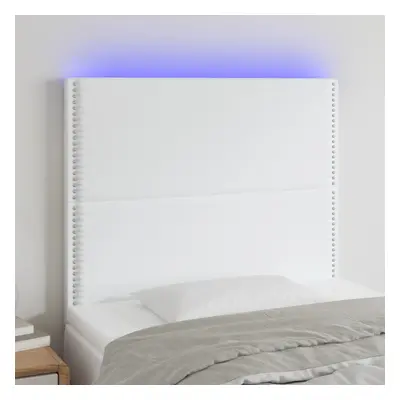 Fehér műbőr led-es fejtámla 90x5x118/128 cm