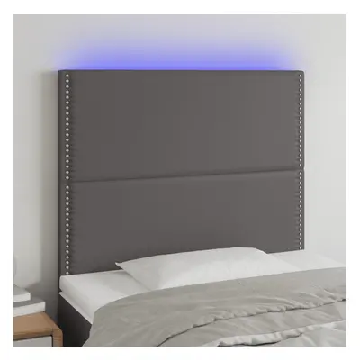 Szürke műbőr led-es fejtámla 90x5x118/128 cm