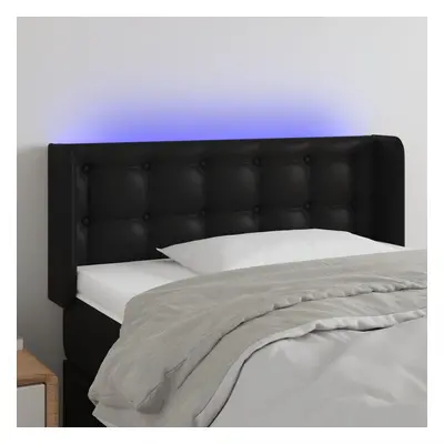 Fekete műbőr led-es fejtámla 93 x 16 x 78/88 cm