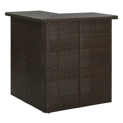 Barna polyrattan sarok bárasztal 100 x 50 x 105 cm