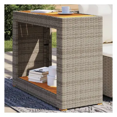 Szürke polyrattan falapos kerti asztal 100x40x75 cm