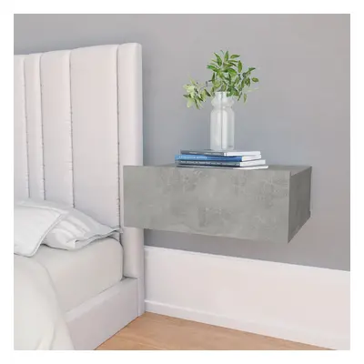 800314 floating nightstand concrete grey 40x30x15 cm chipboard