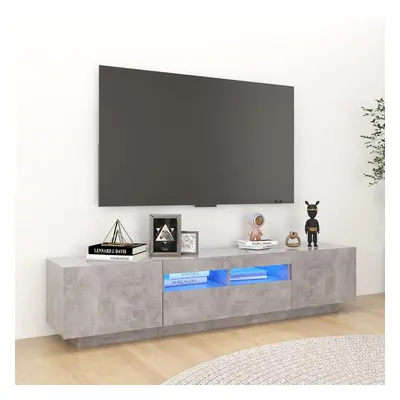 Betonszürke tv-szekrény led-lámpákkal 180 x 35 x 40 cm