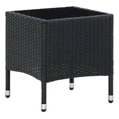 Fekete polyrattan kerti asztal 40 x 40 x 45 cm