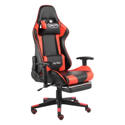 Piros pvc forgó gamer szék lábtartóval