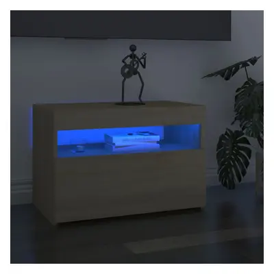 2 db sonoma-tölgy színű tv-szekrény led-lámpákkal 60x35x40 cm