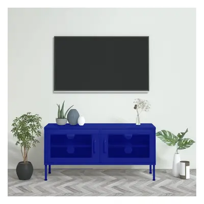 Tengerészkék acél tv-szekrény 105 x 35 x 50 cm