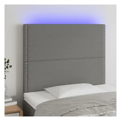 Sötétszürke szövet led-es fejtámla 80x5x118/128 cm