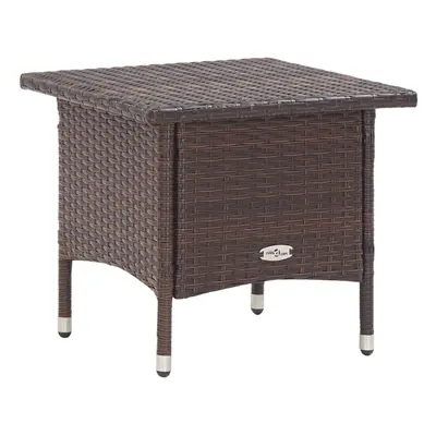 Barna polyrattan teázóasztal 50 x 50 x 47 cm