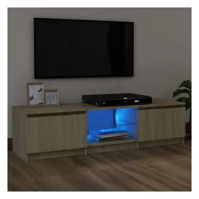 Sonoma tölgy színű tv-szekrény led lámpákkal 120x30x35,5 cm