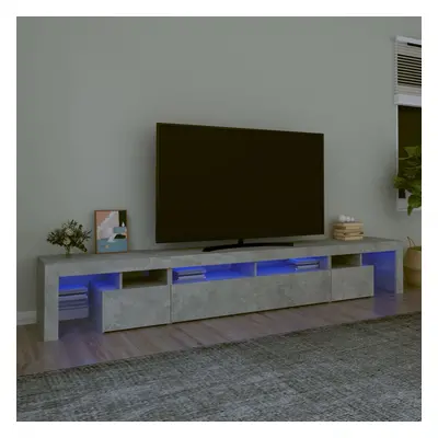 Betonszürke tv-szekrény led lámpákkal 260x36,5x40 cm