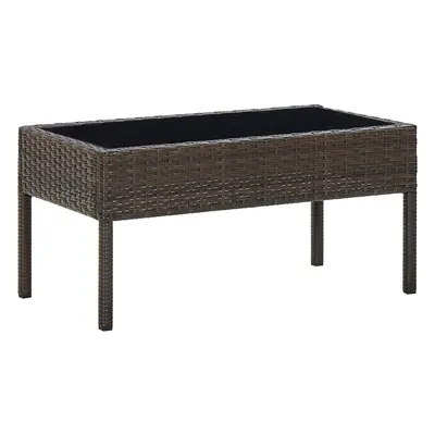 Barna polyrattan kerti asztal 75 x 40 x 37 cm