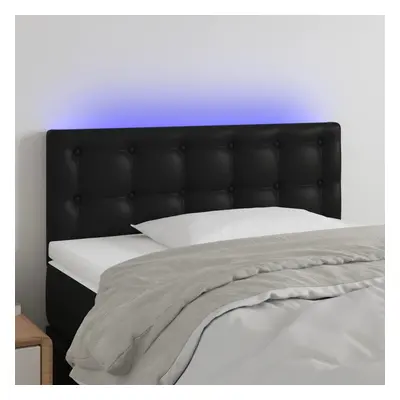 Fekete műbőr led-es fejtámla 100 x 5 x 78/88 cm