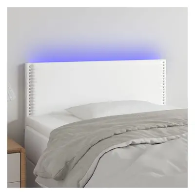 Fehér műbőr led-es fejtámla 80 x 5 x 78/88 cm