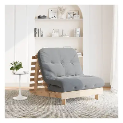 Tömör fenyőfa futon kanapéágy matraccal 80 x 206 x 11 cm