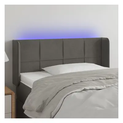 Sötétszürke bársony led-es fejtámla 83 x 16 x 78/88 cm