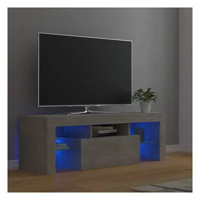 Betonszürke tv-szekrény led-lámpákkal 120 x 35 x 40 cm