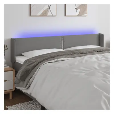 Sötétszürke szövet led-es fejtámla 203 x 16 x 78/88 cm