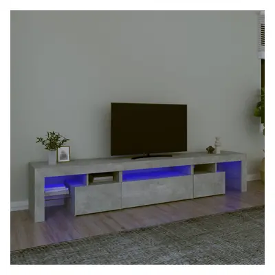 Betonszürke tv-szekrény led lámpákkal 215x36,5x40 cm