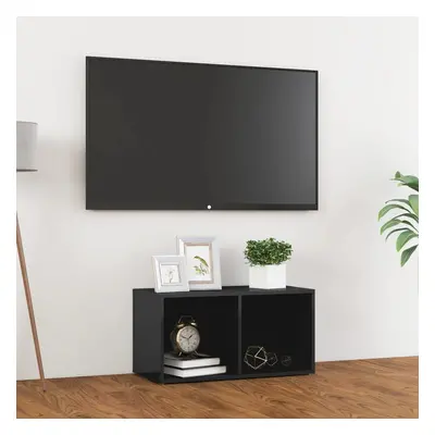 Magasfényű szürke forgácslap tv-szekrény 72 x 35 x 36,5 cm