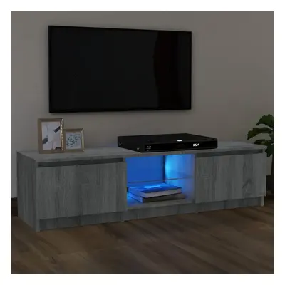 Szürke sonoma színű tv-szekrény led lámpákkal 120 x 30 x 35,5cm