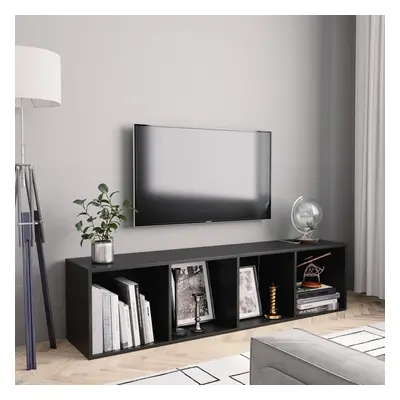 800262 book cabinet/tv cabinet black 143x30x36 cm