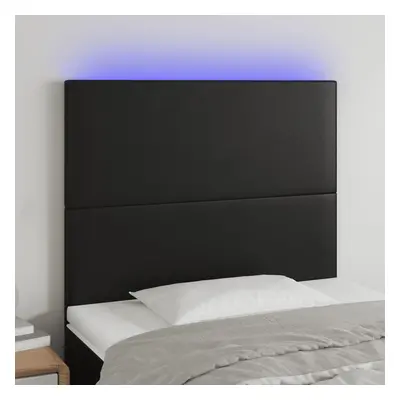 Fekete műbőr led-es fejtámla 90x5x118/128 cm